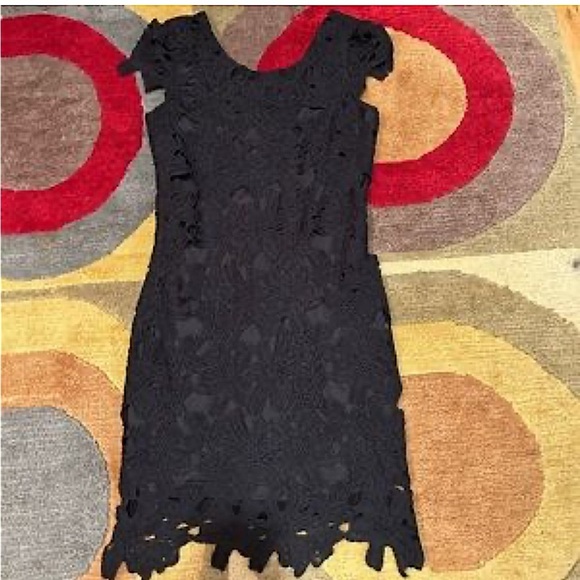 ❤️ DOUBLE ZERO Black Floral Lace Mini Dress Size S - Picture 5 of 5
